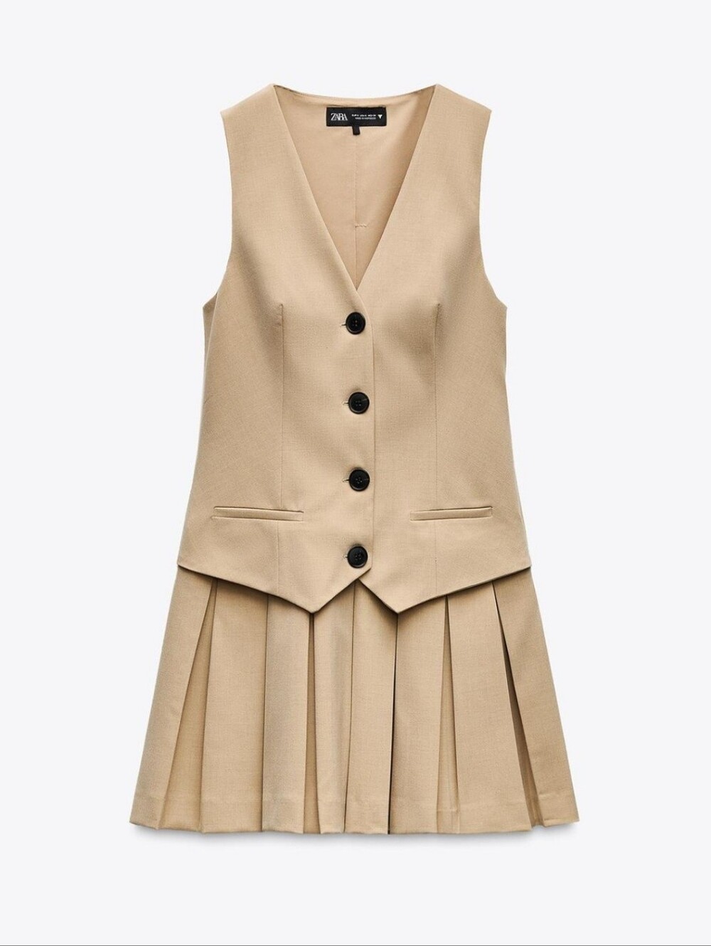 Zara Box Pleat Vest Dress